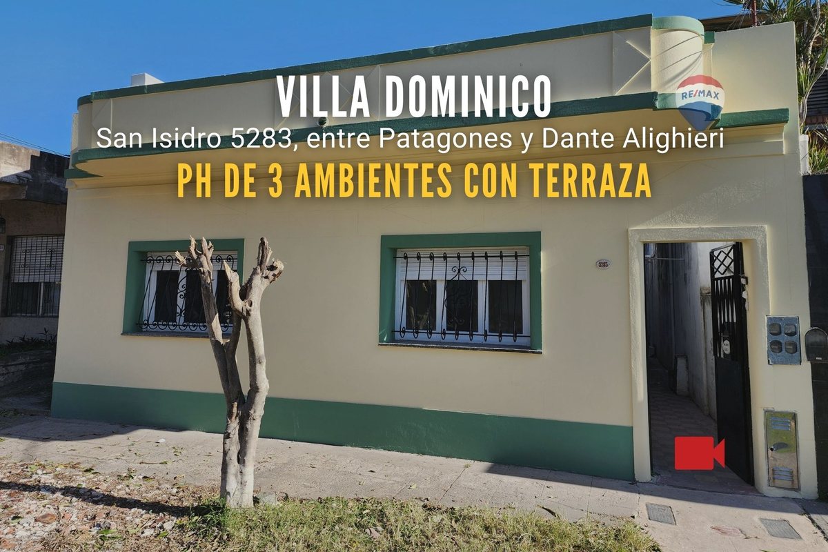 VENTA PH 3 AMBIENTES C/ TERRAZA EN VILLA DOMINICO