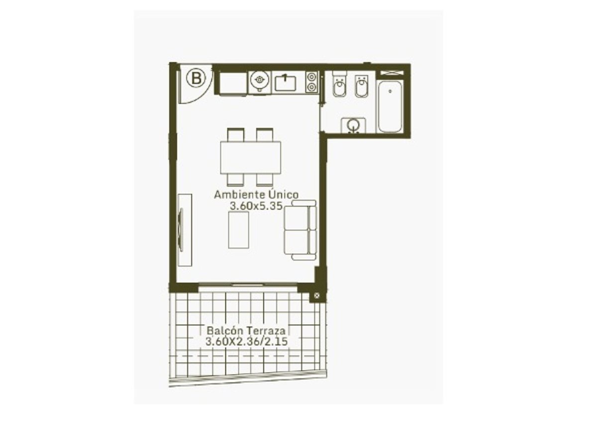 VENTA MONOAMBIENTE CON BALCON EN CASEROS CENTRO