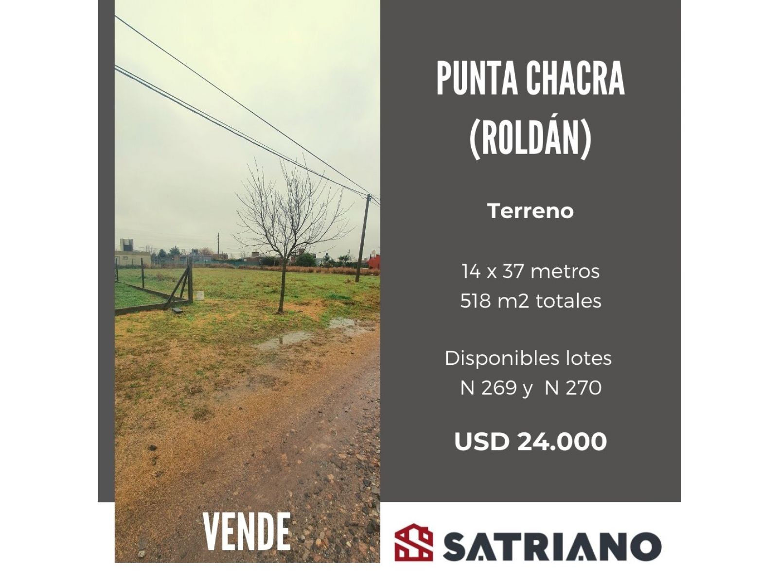 TERRENO PUNTA CHACRA - ROLDÁN