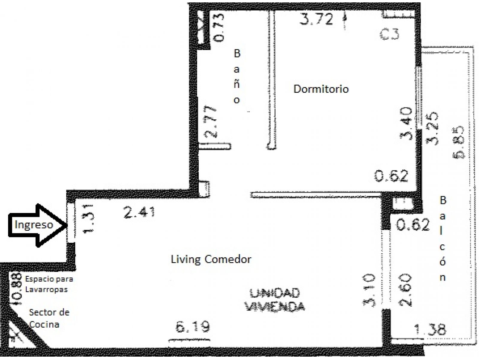 Departamento de 1 dormitorio en venta en el centro de Rosario. Mitre 1400