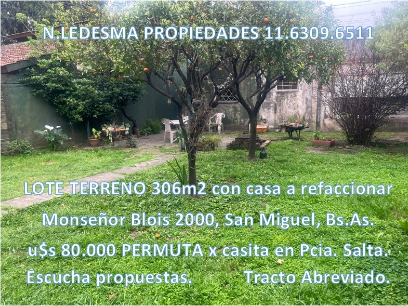 OPORTUNIDAD VENTA casa a refaccionar con lote terreno 306m2 San Miguel