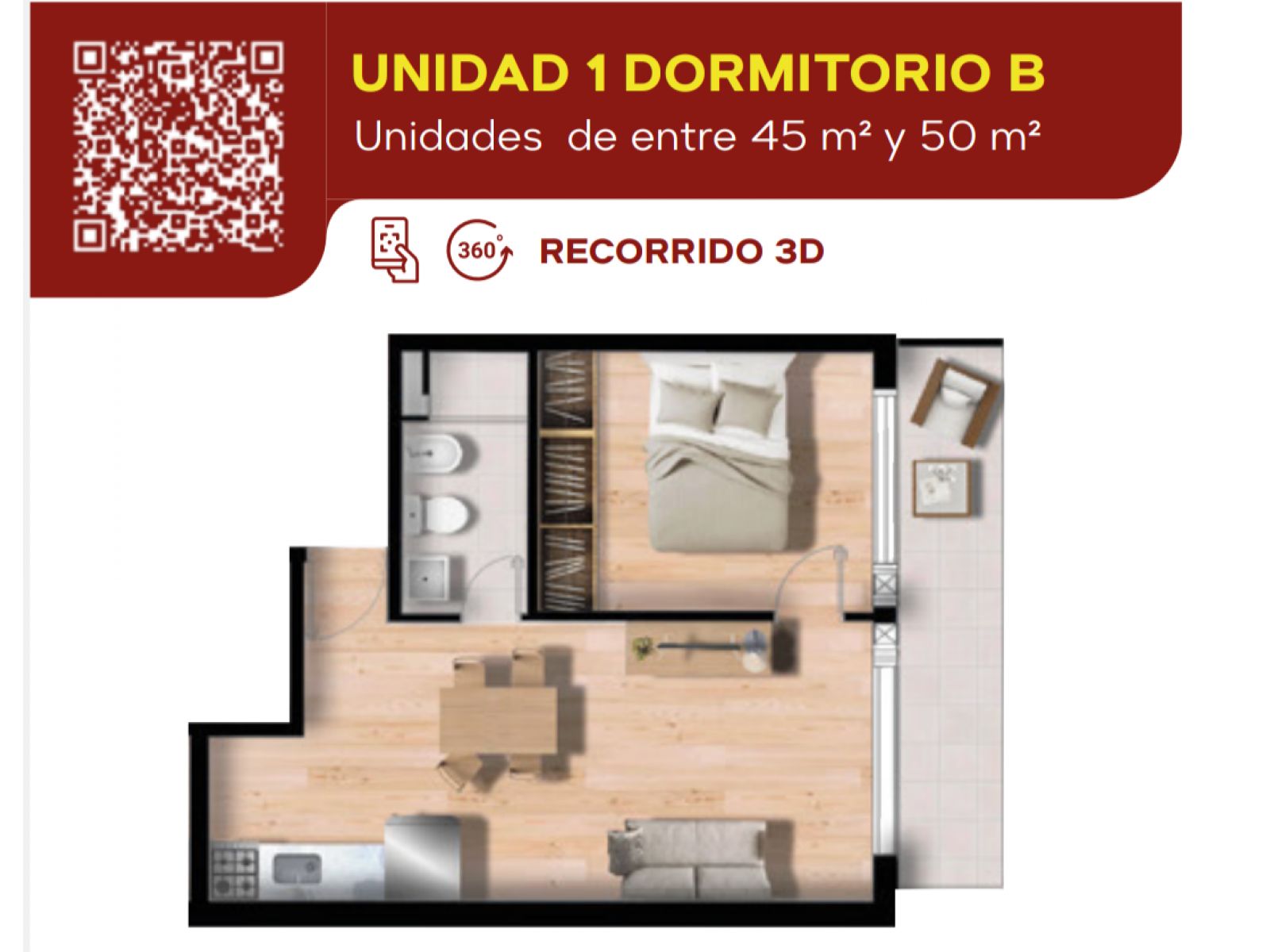 Amplio dpto de 1 dormitorio. San Martin 540