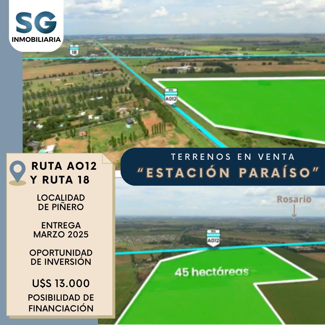 ¡OPORTUNIDAD DE INVERSIÓN! - Terrenos en Venta - Ruta Nacional AO12 Y Ruta 18