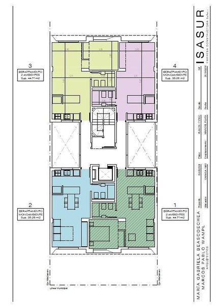 ED. ISASUR III - Dto. 2 ambientes, al frente, 1º piso, a metros de la costa - Venta en pozo