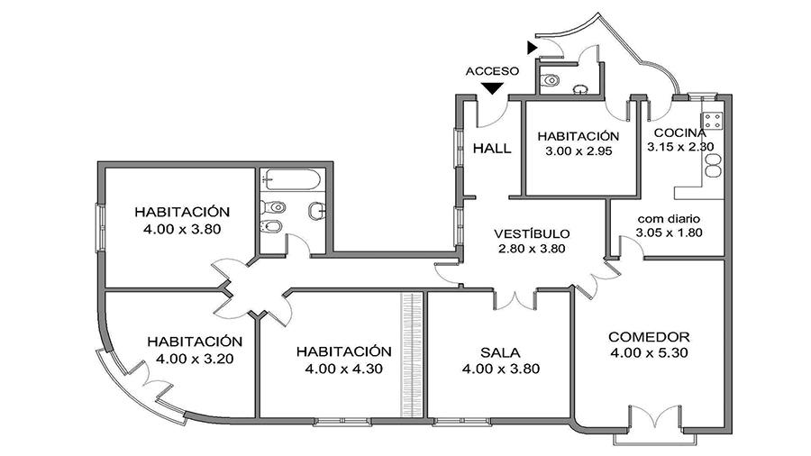 Exclusivo departamento Neoclásico Frances. 5 Ambientes con dependencia.