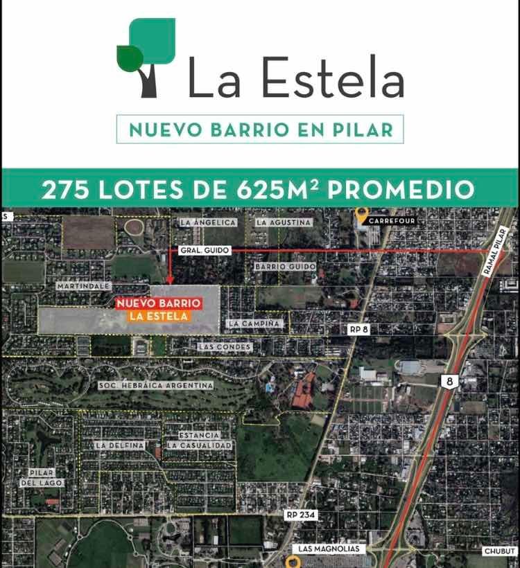 Espectacular lote en venta en el Nuevo Barrio La Estela, Pilar!!!