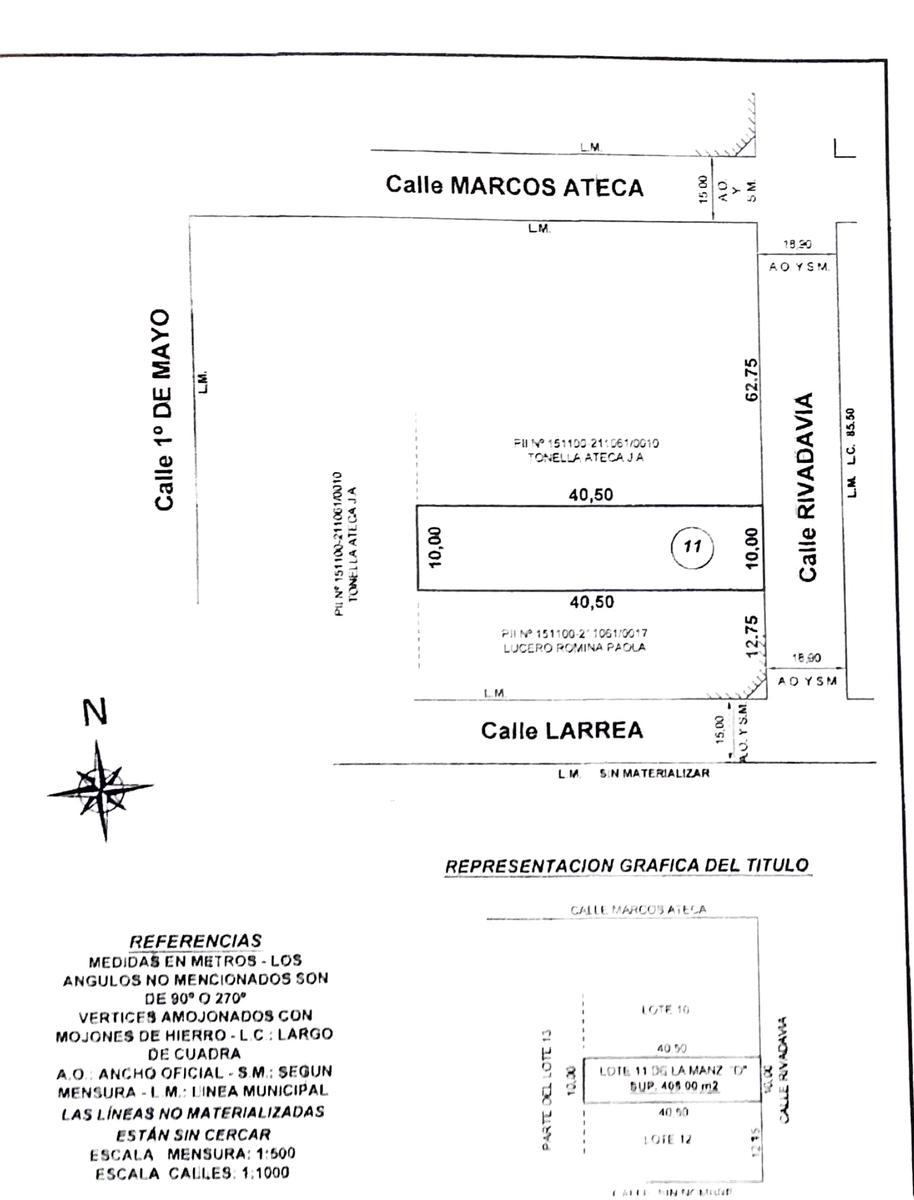 Terreno en venta en Roldán de 405m2 con servicios