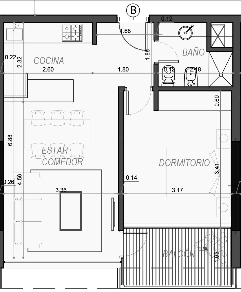 Departamento 2 AMB c/cochera - Edificio DALAI centro