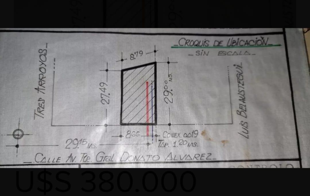 Terreno en  venta en Donato Álvarez al 1500