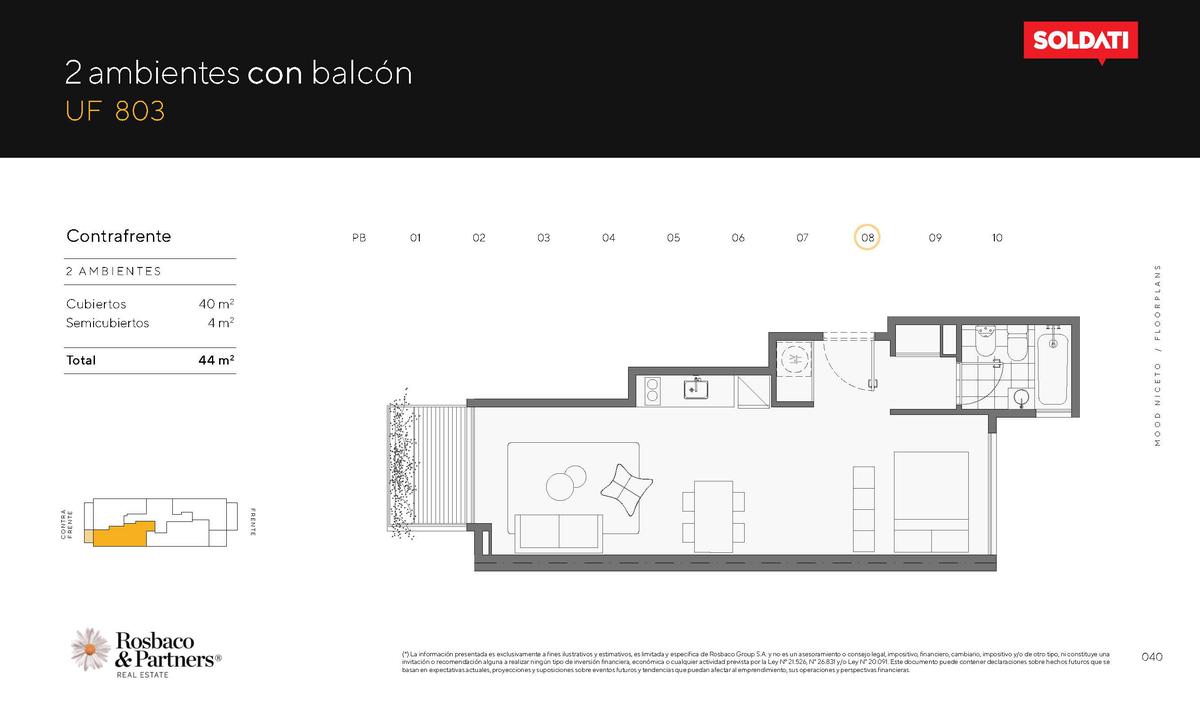 Venta departamento de 2 ambientes con balcón Palermo