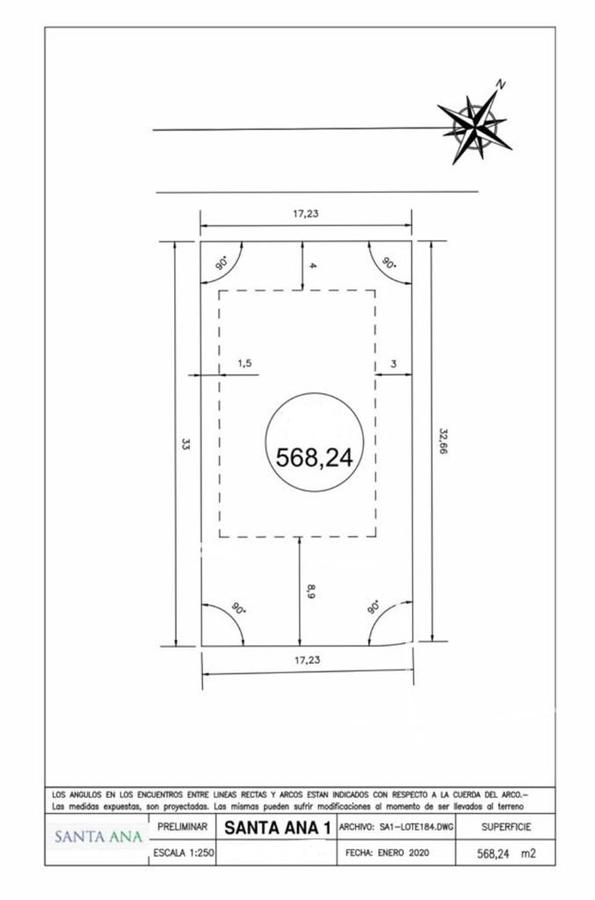 Lote en venta barrio Santa Ana, Villanueva