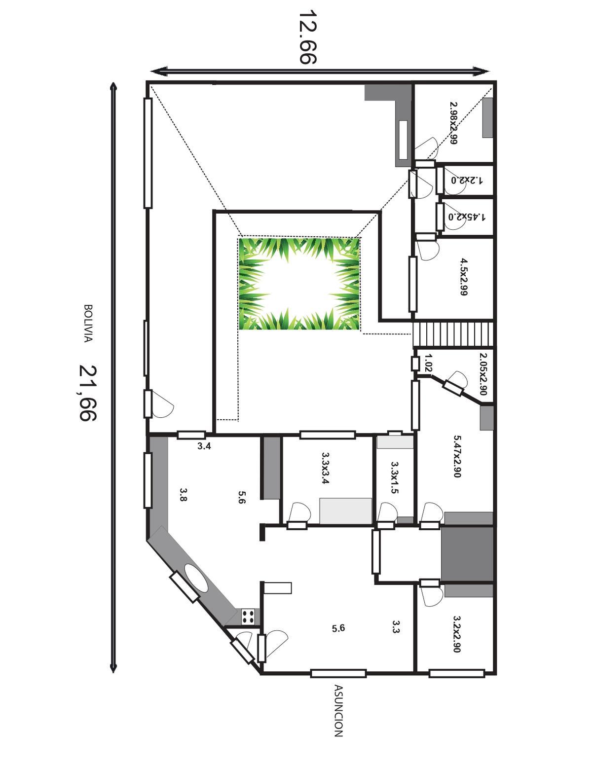 CASA SOBRE LOTE PROPIO DE 8,66 X 21,38 - AGRONOMIA