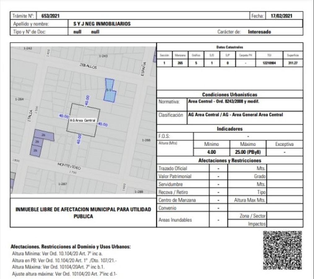 VENTA TERRENO PARA CONSTRUCTORA - CENTRO