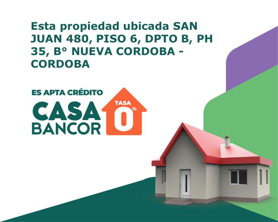 Credito Bancor Venta Departamento 2 dorm con Cochera - Bv. San Juan 480, Bº Nueva Córdoba