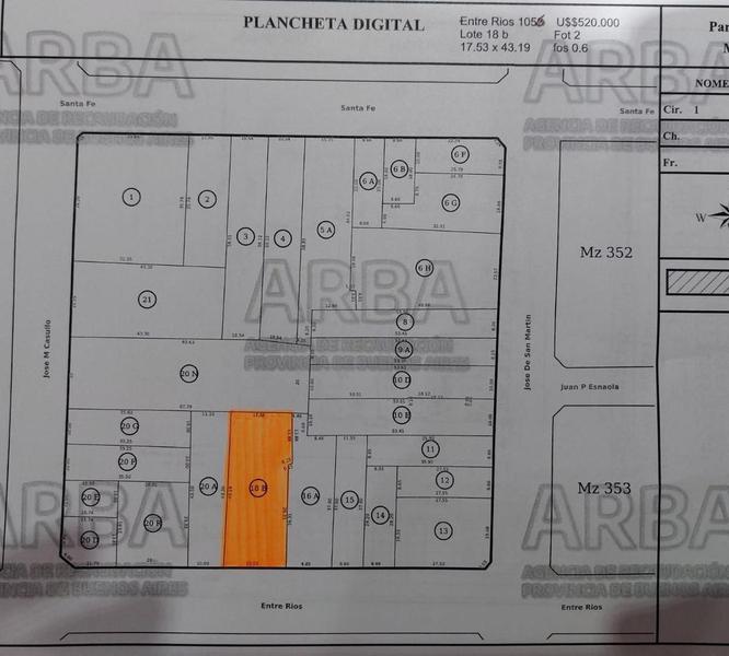 LOTE 17.53 X 43.19