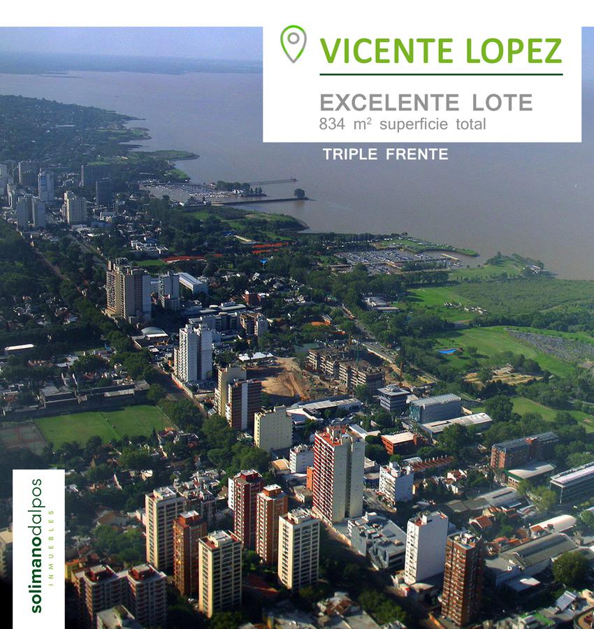 Venta de Terreno doble frente  - V.Lopez-Vias/Rio Apto Desarrollo Inmobiliario