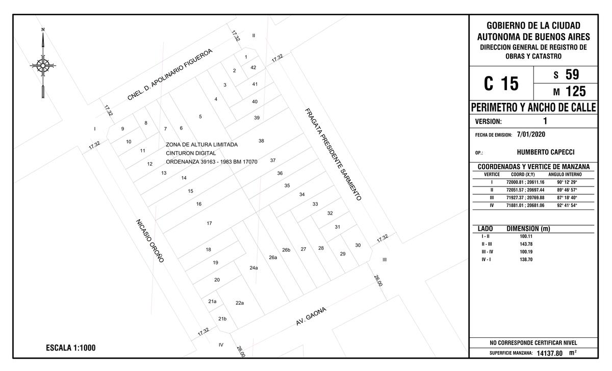 OPORTUNIDAD!!! Terreno en zona residencial de  Caballito!!!!