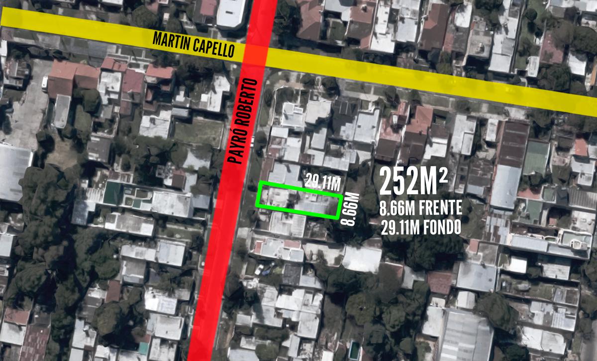 Terreno en venta 8,66x29,11 mts - 252mts2 - Banfield