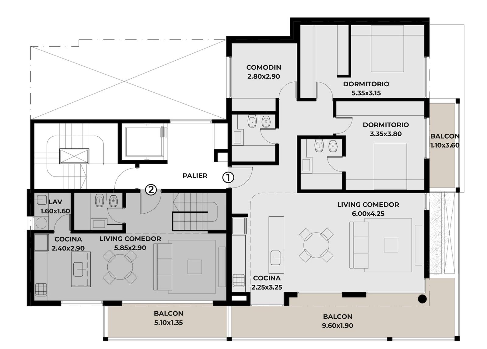 Edificio DM 62 - Cochabamba  al 1300 - 1 Dormitorio - desde 75.200 USD