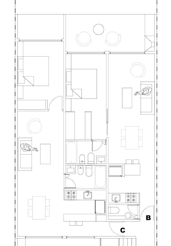 Departamento 2 ambientes en Colegiales