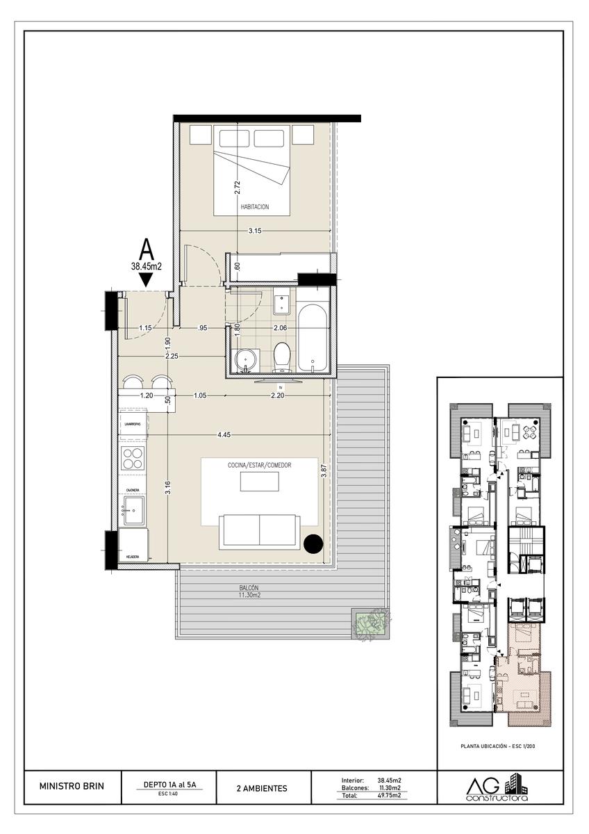 Venta 2 Amb. 50M2, Torre Brin 2824, Lanús.