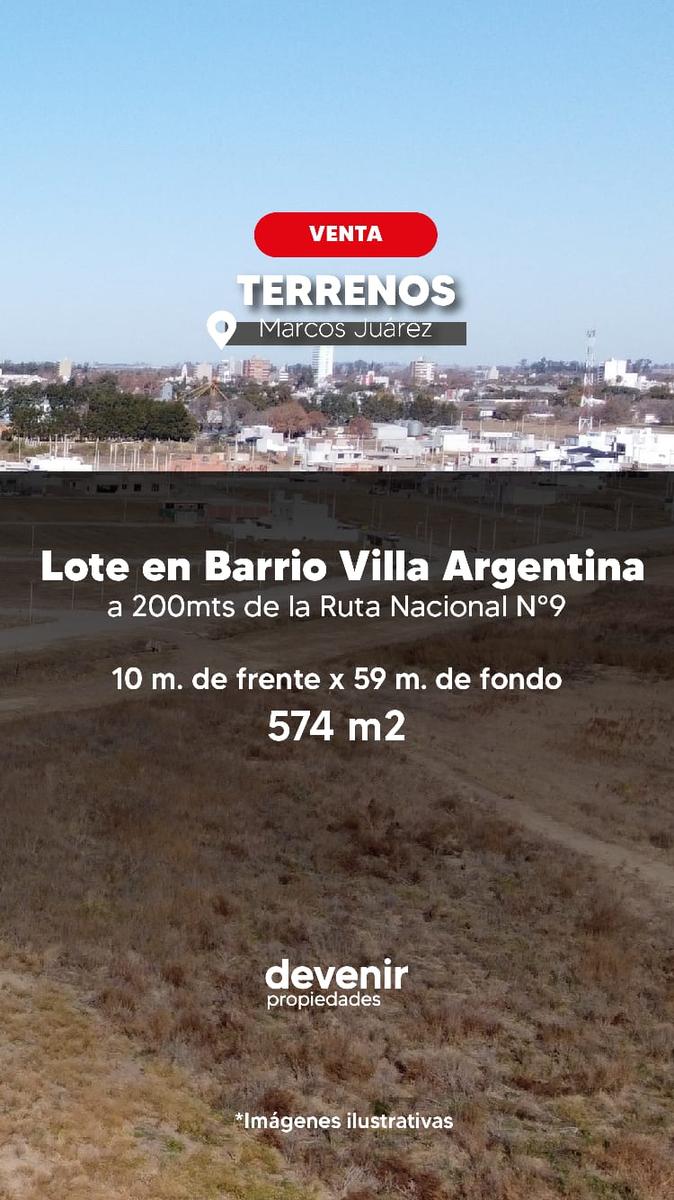 Terreno a la venta de 570 metros cuadrados en Marcos Juárez