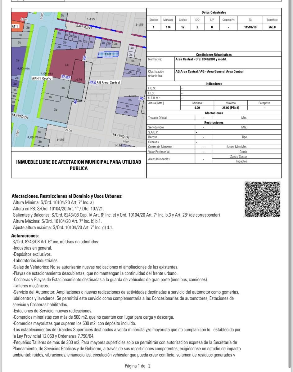 Venta Terreno  Rosario centro ideal constructoras