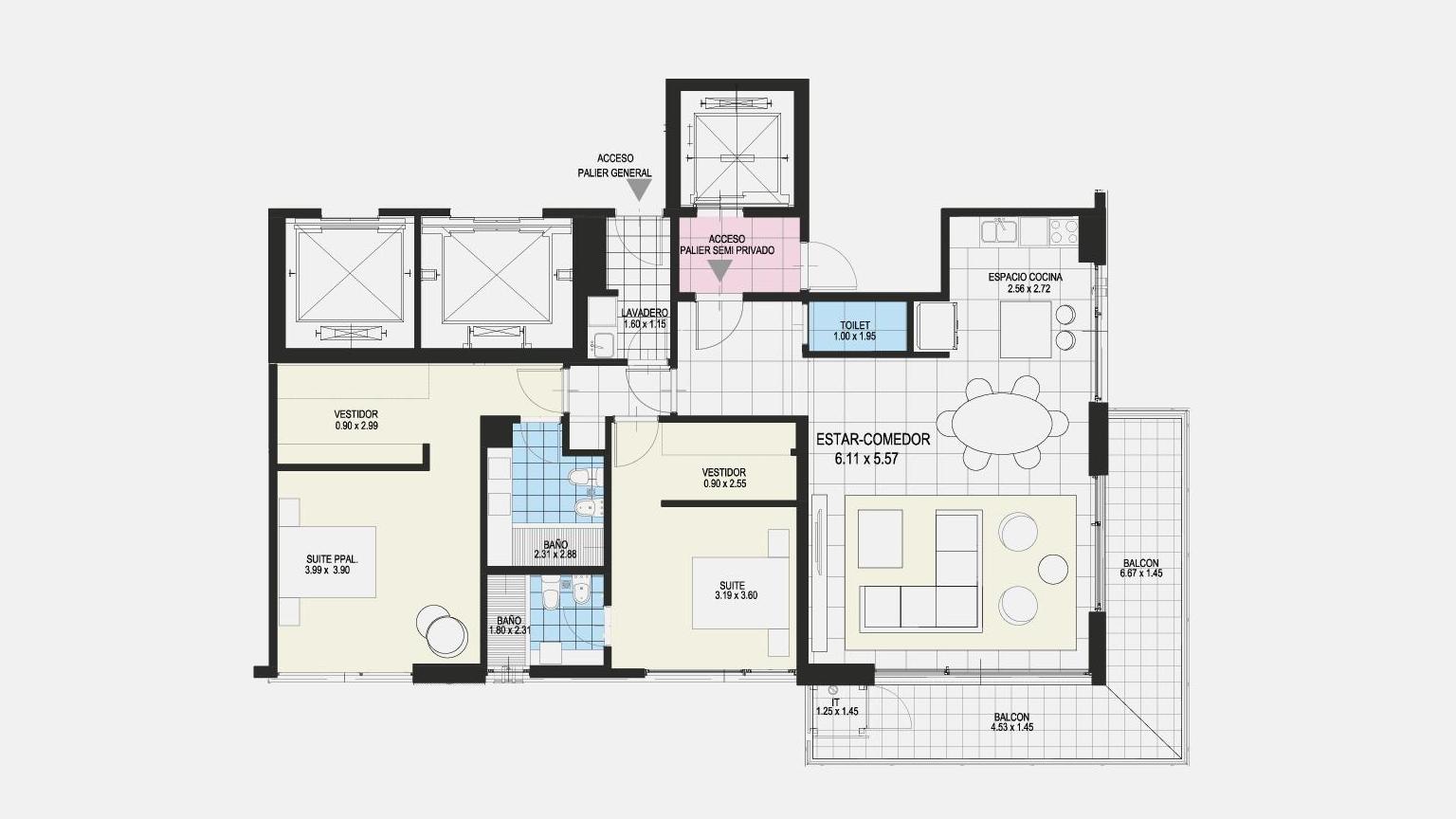 VENTA 2 DORMITORIOS  -  MAUI TORRE SUR EN CONSTRUCCIÓN