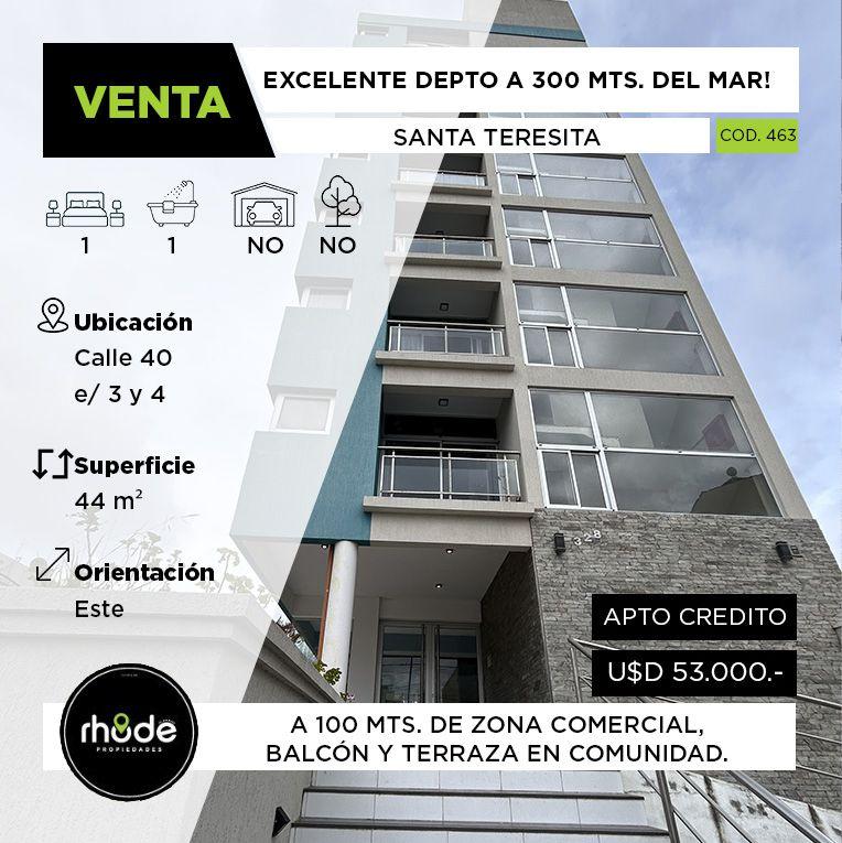 Departamento a la venta en Santa Teresita - Calle 40 e/ 3 y 4 - Rhode Propiedades