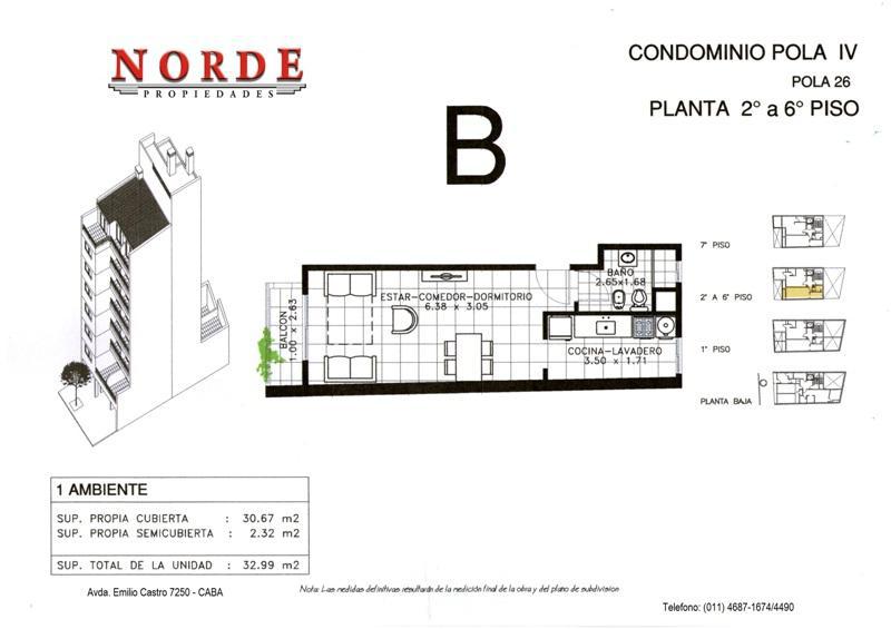 VENTA  VILLA LURO  POLA 26  MONOAMBIENTE  A ESTRENAR