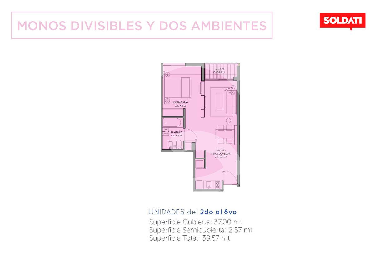 Espai Centenario.Venta.Departamento.1 ambiente.Parque Centenario