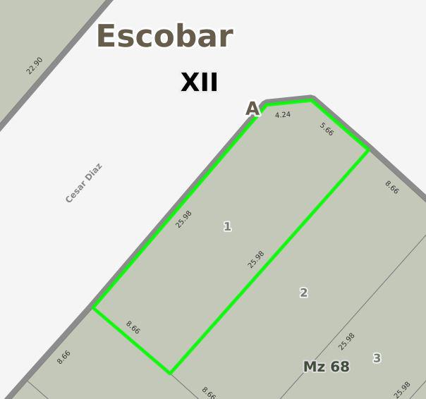 Lote con viviendas en venta, César Díaz esquina Rivadavia, Escobar centro. INMEJORABLE UBICACIÓN.