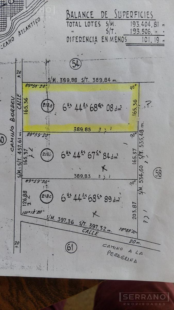 Venta. Campo. 6.5 has.  Sierra de los Padres