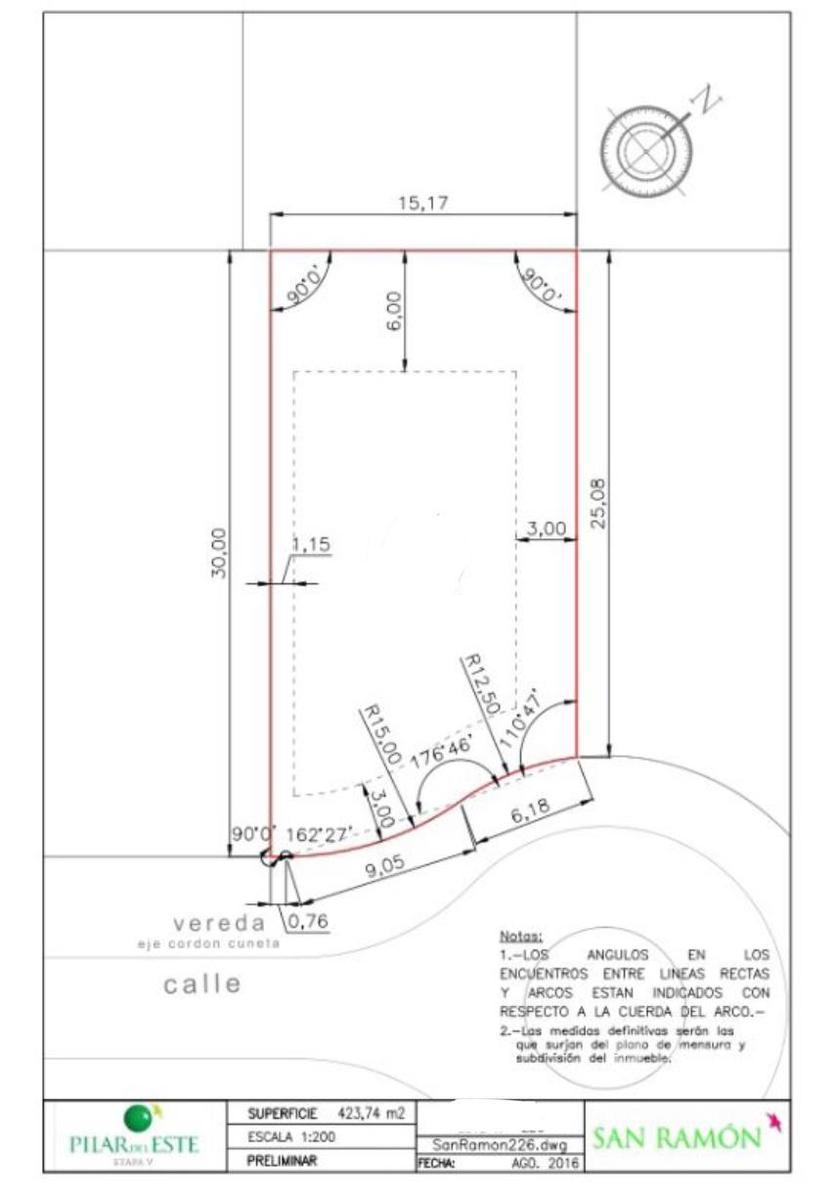 Terreno en  venta en Pilar del Este