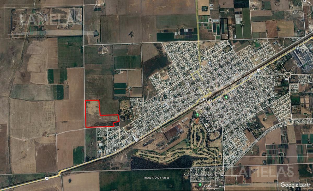 Venta Campo 334Ha sobre ruta 33, Pérez, departamento Rosario. Apto desarrollo