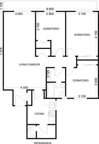 Piso 4 ambientes con balcón y dependencia de servicio luminoso San Cristobal