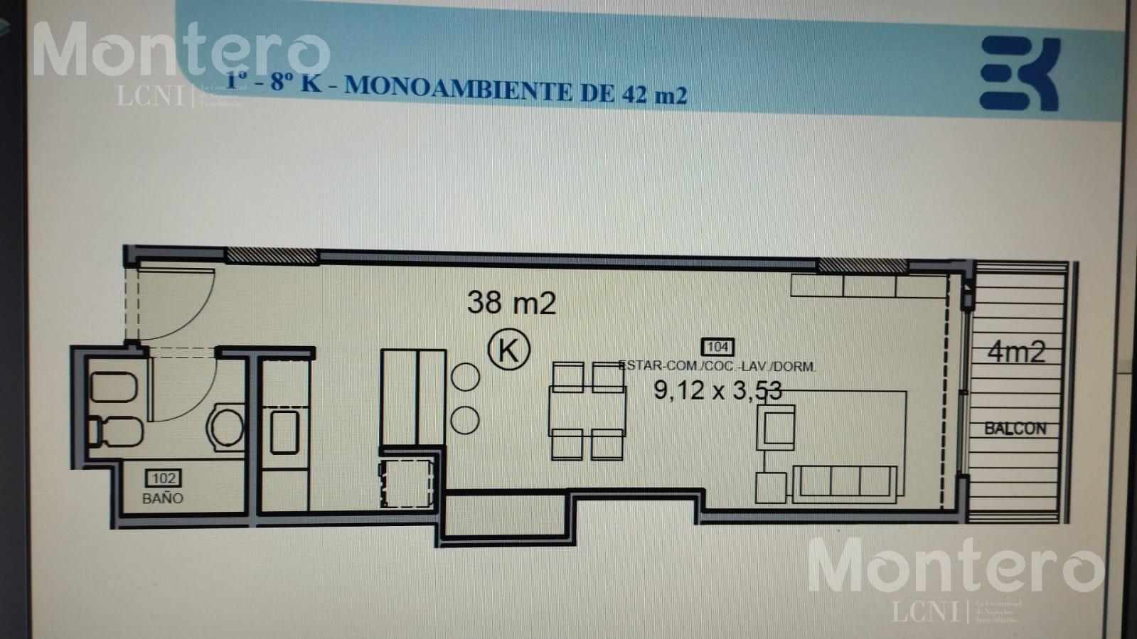 Monoambiente amoblado , Apto Profesional, Caballito