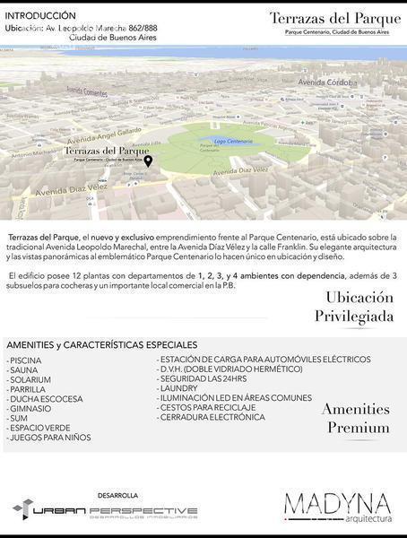 FRENTE AL PARQUE CENTENARIO, 2 AMBIENTES C/ BALCÓN, AMENITIES , 1º 104, PARRILLA, SUM, GIMNASIO, APTO PROFESIONAL